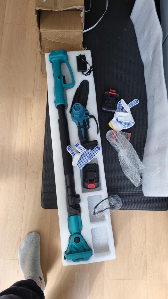 2-in-1 Accu-verlengstokzaag 15 cm & Mini kettingzaag, Ophalen, Nieuw