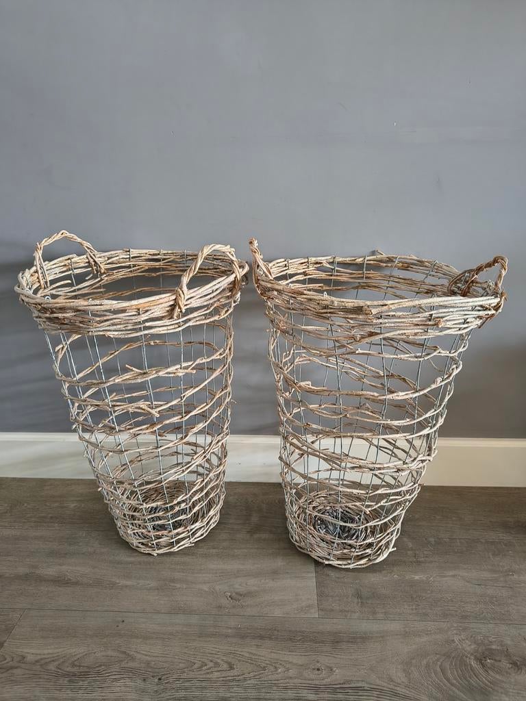 Rieten manden, samen voor 5 euro, Ophalen, Gebruikt, Mand, Rond