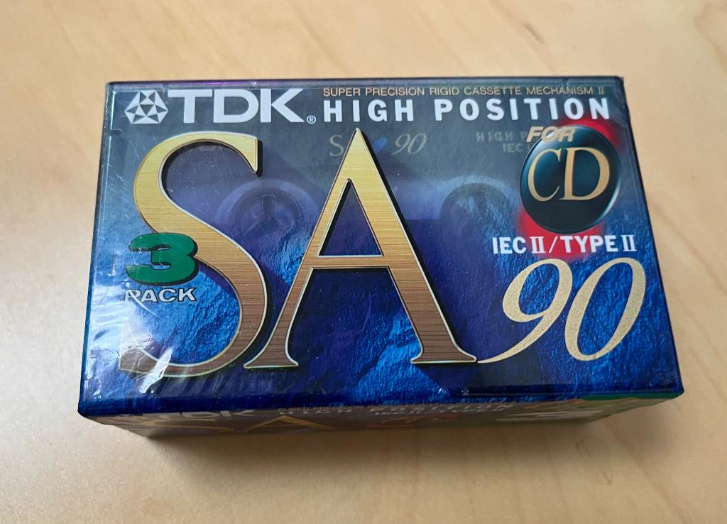 lege cassettebandjes TDK SA 90 Type II sealed 3-pack, 2 t/m 25 bandjes, Overige genres, Ophalen of Verzenden, Nieuw in verpakking