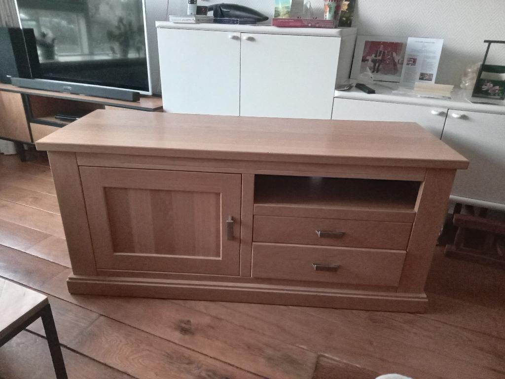 tv meubel, Ophalen, Gebruikt, 100 tot 150 cm, Eikenhout