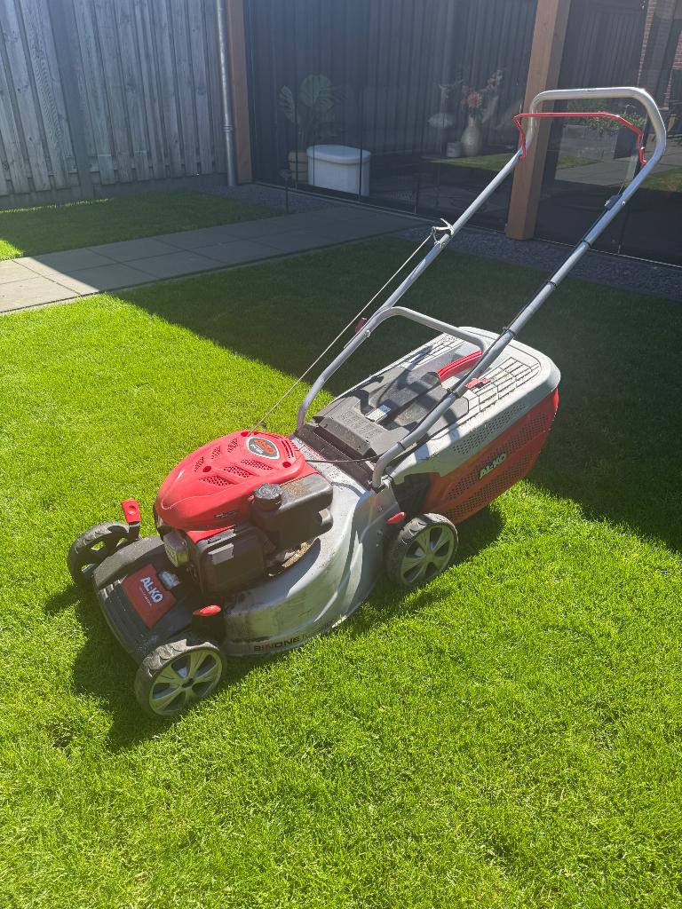 AL-KO benzine grasmaaier, Tuin en Terras, Gebruikt, Opvangbak, Benzine-grasmaaier, Ophalen