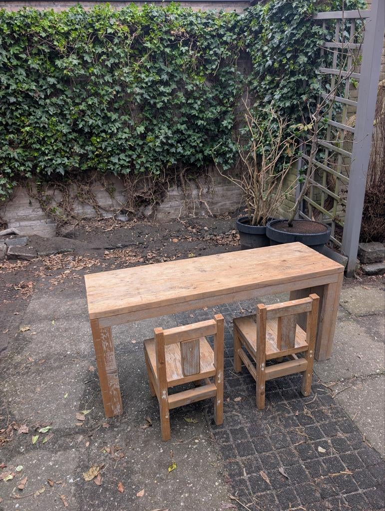 Kindertafel en stoeltjes hout, Kinderen en Baby's, Kinderkamer | Tafels en Stoelen, Ophalen of Verzenden