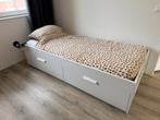 IKEA Brimnes eenpersoonsbed 90x200cm met lades, Huis en Inrichting, Slaapkamer | Bedden, Ophalen, 90 cm, Eenpersoons, Wit