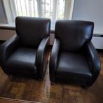 Club fauteuils Bycast type Moro, leder, Huis en Inrichting, Fauteuils, Ophalen, Gebruikt, 50 tot 75 cm, Leer