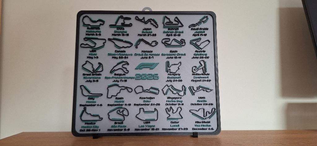 F1 kalender 2026 Mercedes kleuren bord, Ophalen of Verzenden, Nieuw, Auto's