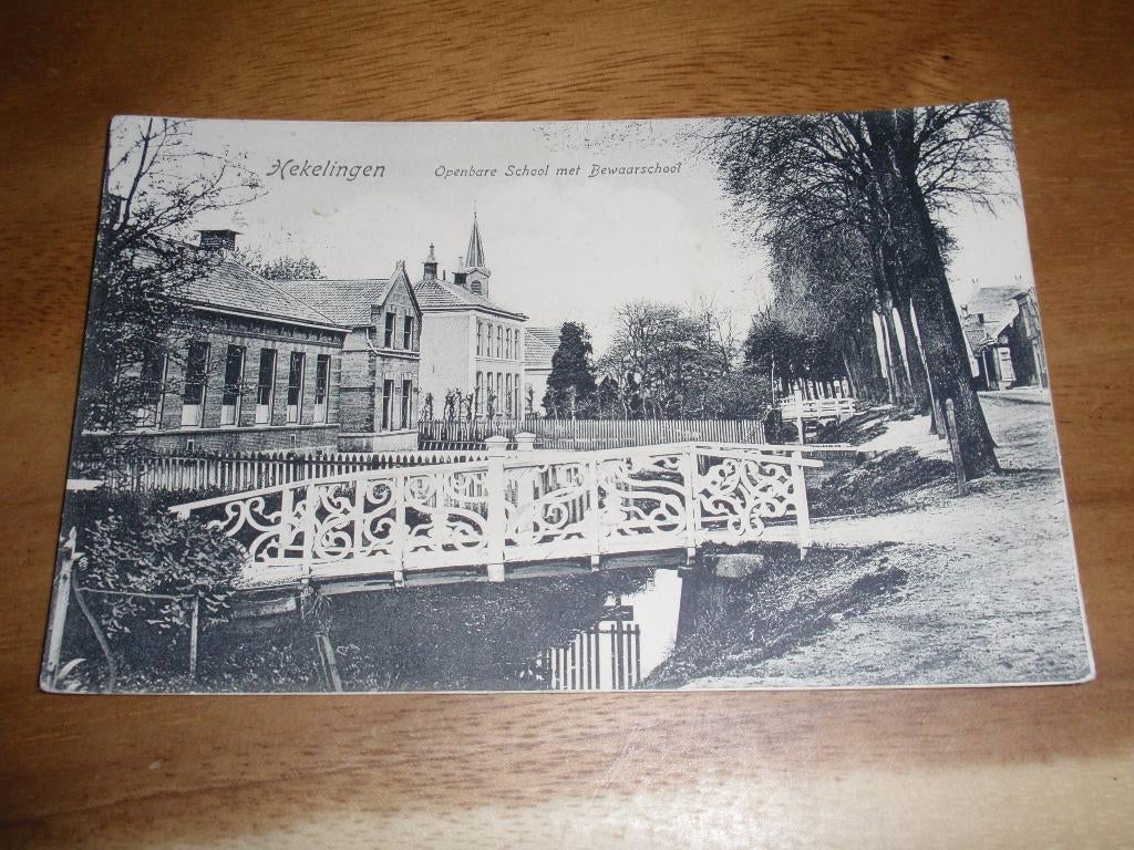 Hekelingen Openbare School met Bewaarschool, Verzenden, Voor 1920, Gelopen, Zuid-Holland