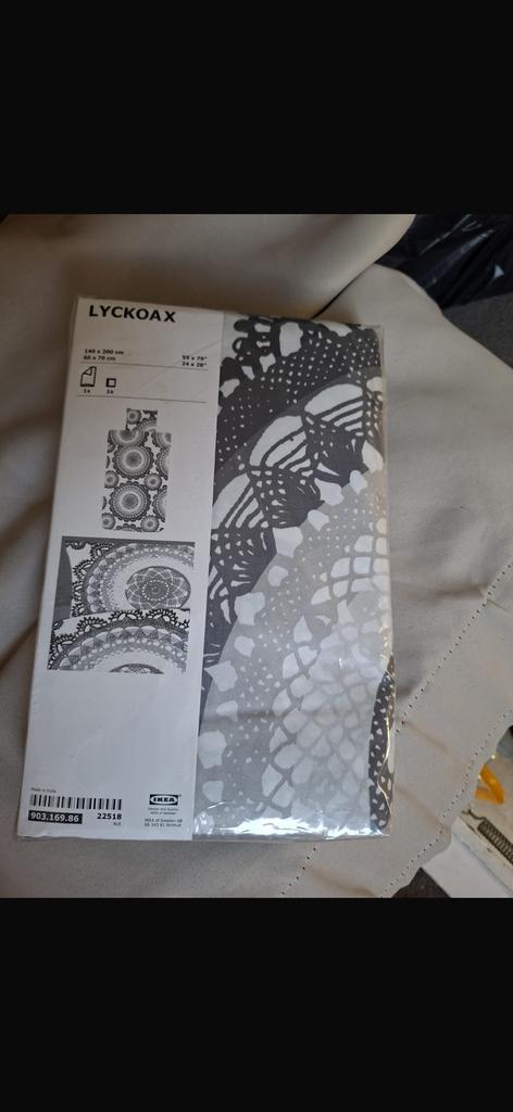 Dekbed overtrek nieuw ikea lyckoax, Eenpersoons, Wit, Dekbedovertrek, Ophalen of Verzenden