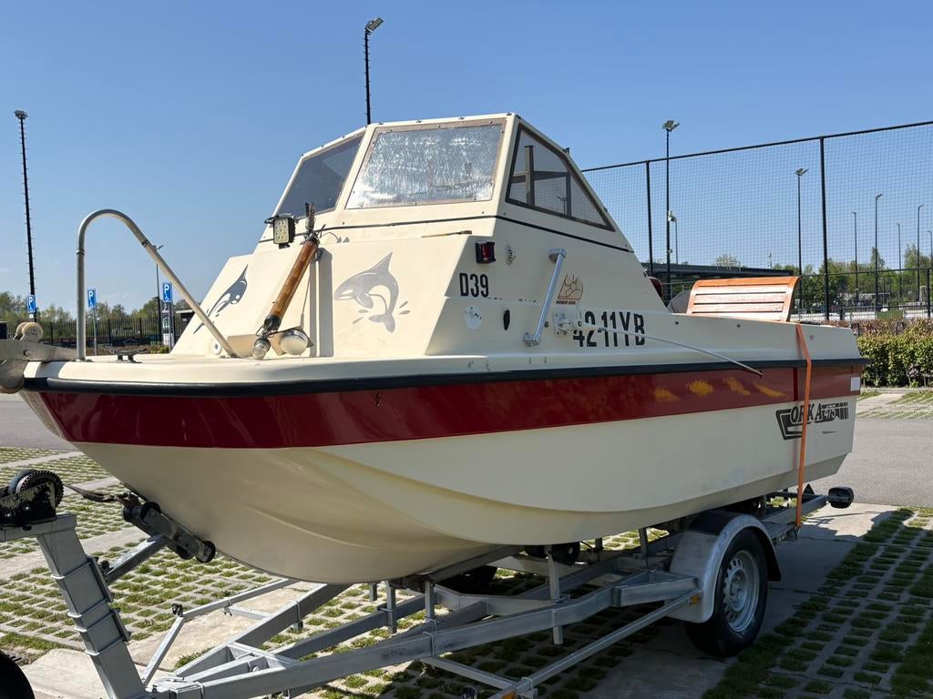 Orka 475 - yamaha 60pk - trailer!, Ophalen, 50 pk of meer, Zo goed als nieuw, Tot 6 meter