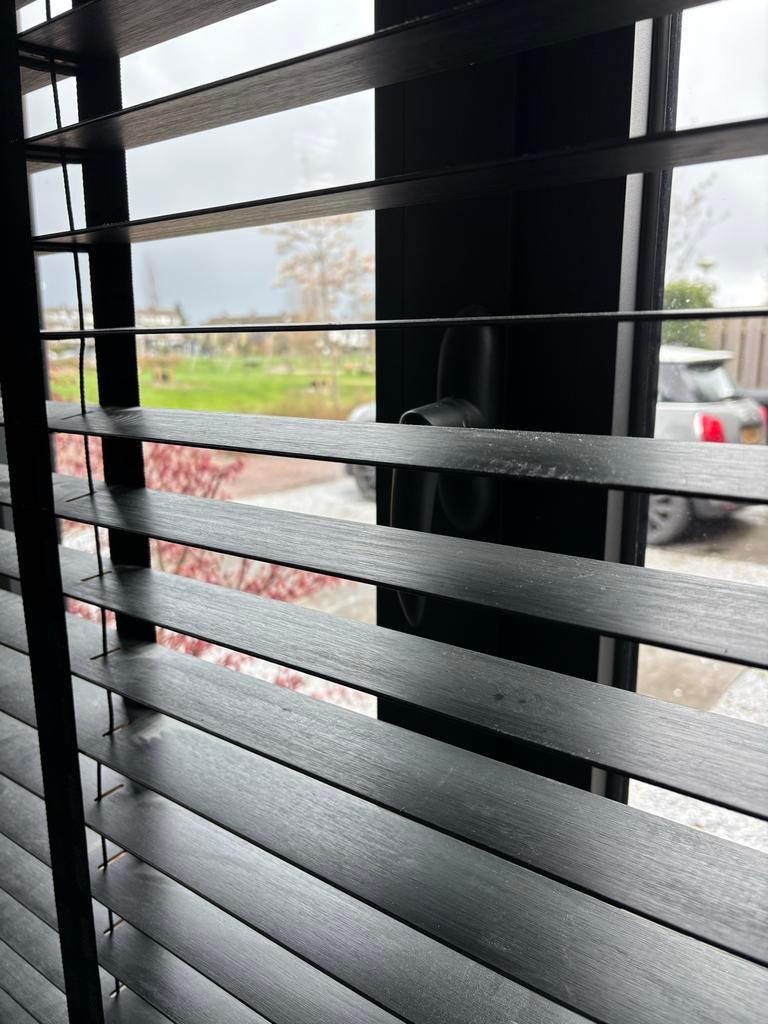 4x Zwarte Lamellen (houtnerf) (2x 142x258 cm, 2x 172x258 cm), Ophalen, Gebruikt, 200 cm of meer, Zwart