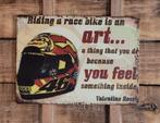 Valentino Rossi Helm reclamebord van metaal wandbord deco, Ophalen of Verzenden, Nieuw, Motoren