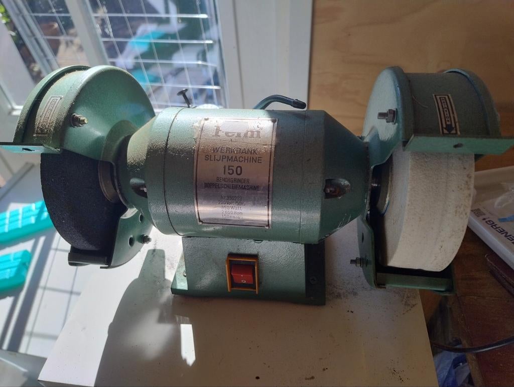 Ferm Werkbank Slijpmachine 150 - Krachtige Bankslijpmachine, Ophalen