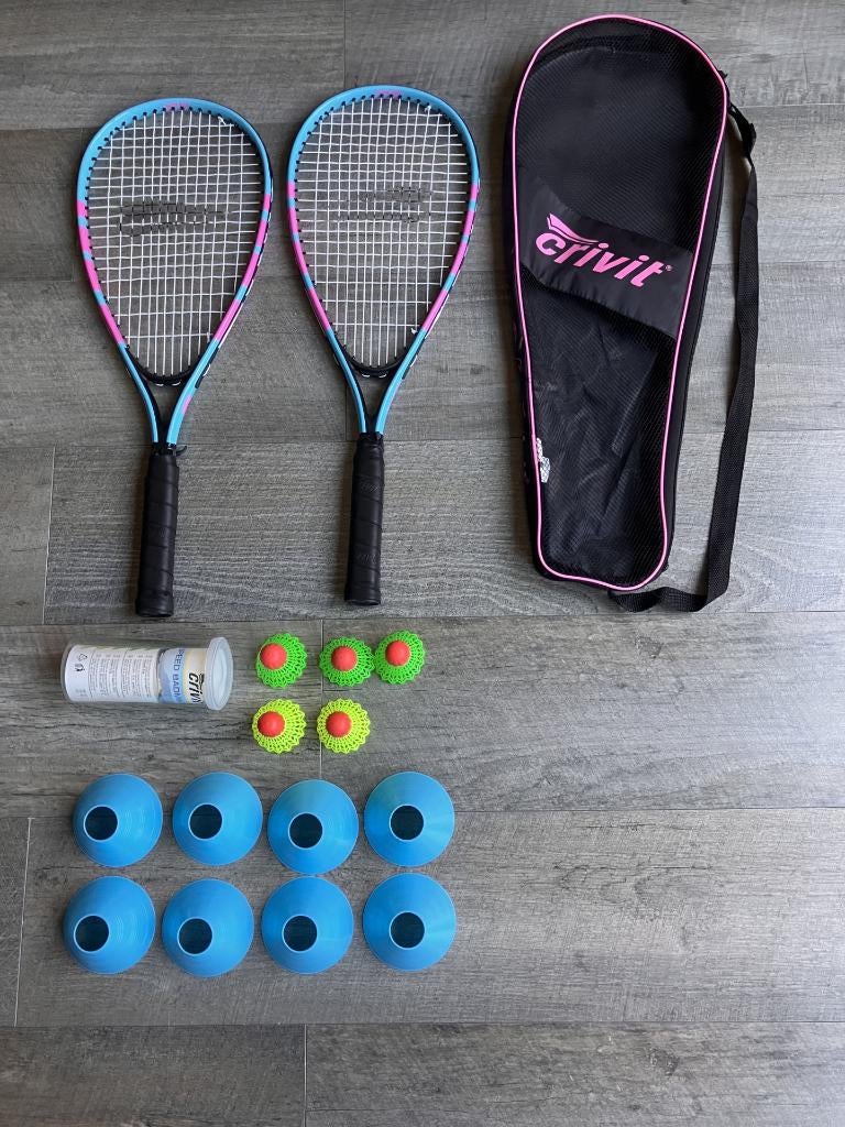 Crivit speed badmintonset, Ophalen of Verzenden, Zo goed als nieuw, Racket(s)