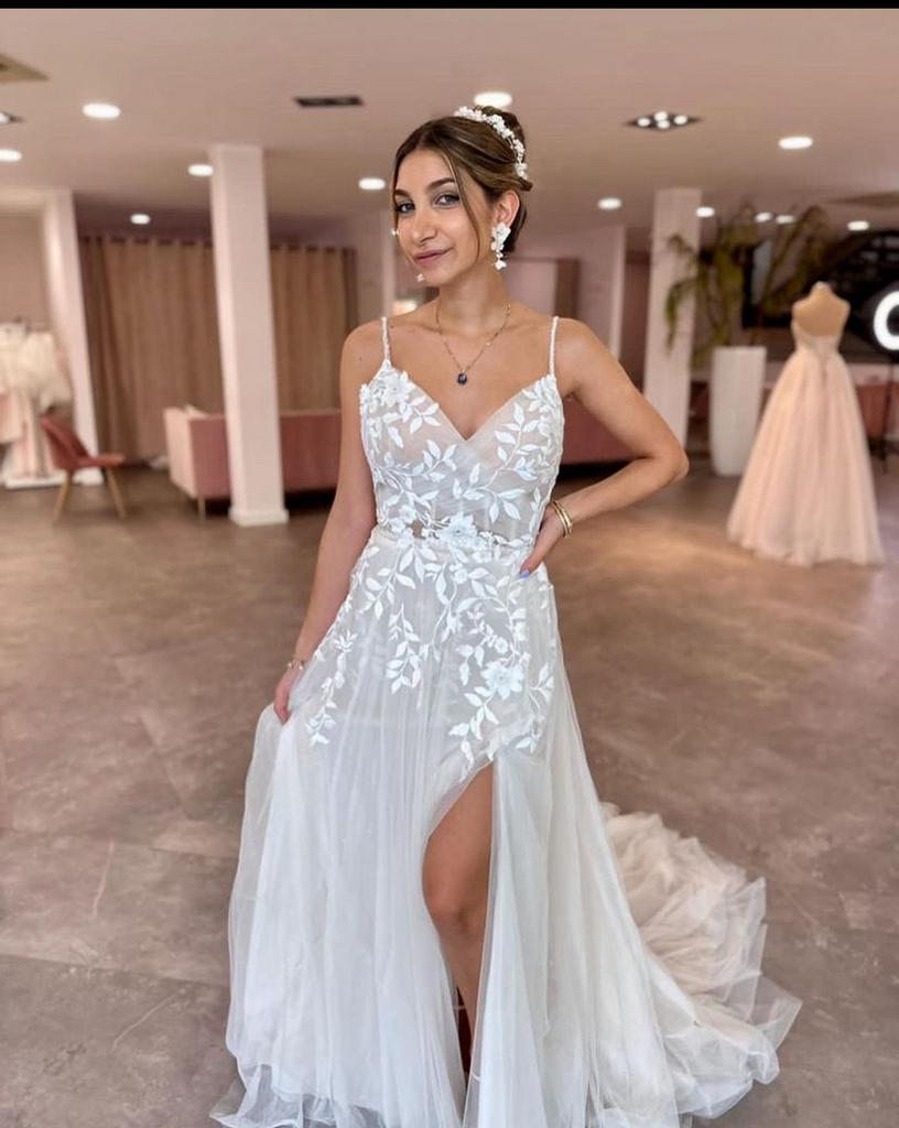 Modeca amir maat 38/40 trouwjurk met split, Ophalen of Verzenden, Zo goed als nieuw, Wit, Trouwjurk