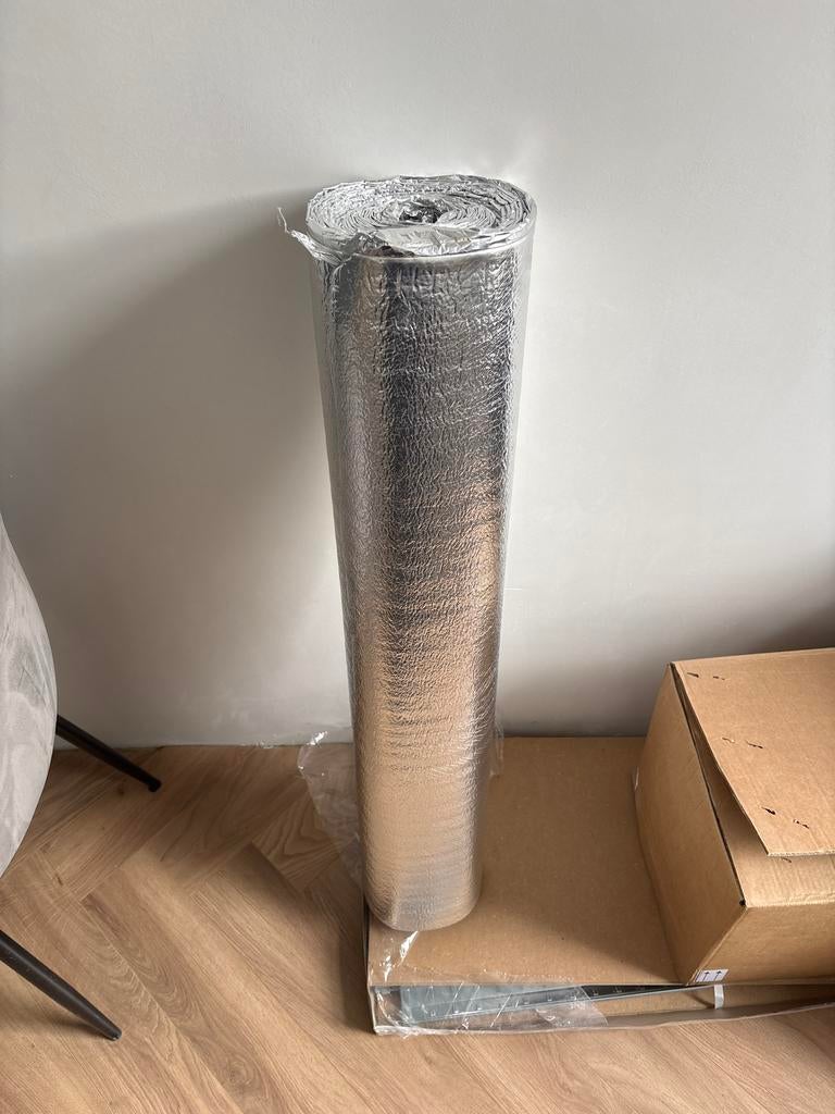 10m2 Ondervloer folie Gamma Aluline Firstfloor 2mm, Nieuw, Ophalen of Verzenden, Grijs, 10 tot 25 m²