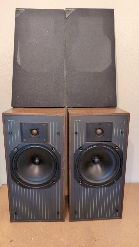 KEF C30 Luidsprekers - Vintage Hifi Geluid, Audio, Tv en Foto, Luidsprekers, Gebruikt, Front, Rear of Stereo speakers, 60 tot 120 watt