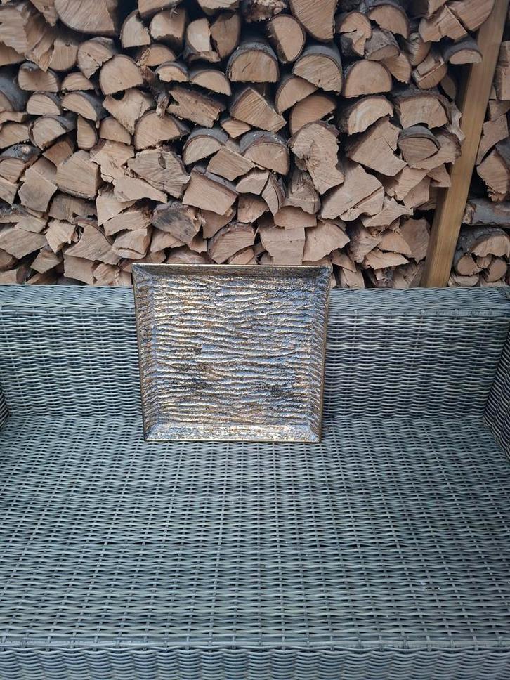 Decoratieve kaarsen plateau, rechthoekig, goudkleurig, Huis en Inrichting, Woonaccessoires | Dienbladen, Metaal, Ophalen of Verzenden