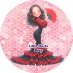 L1635 icing frosting spanje danseres 19cm eetbare taart top, Ophalen of Verzenden, Nieuw, Taarten, Versiering