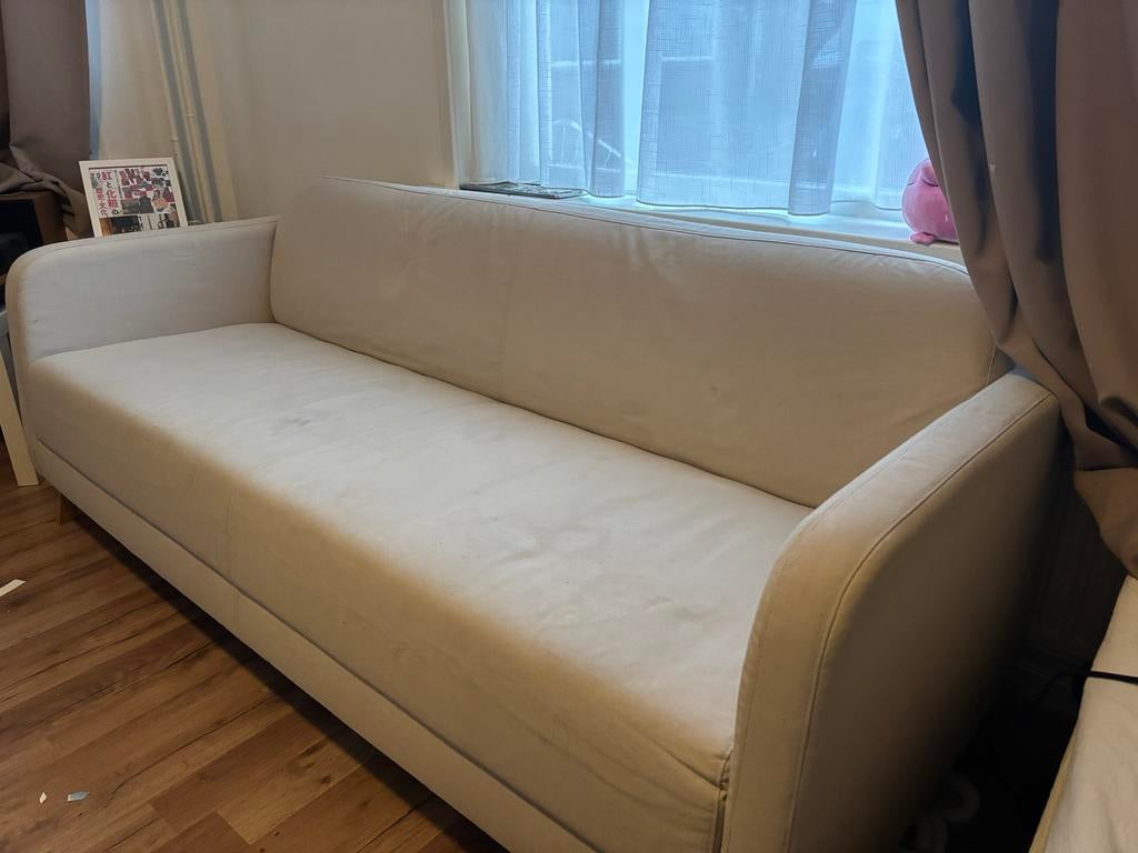 IKEA LINANÄS 3-zitsbank Vissle beige, Gebruikt, 150 tot 200 cm, Driepersoons, 75 tot 100 cm