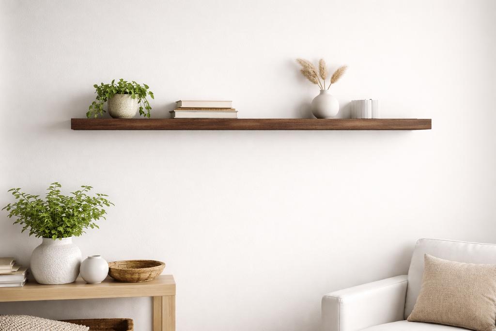 Wandplank noten, Huis en Inrichting, Woonaccessoires | Wandplanken en Boekenplanken, Ophalen of Verzenden, Zo goed als nieuw