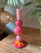 Handbeschilderde Kandelaar Pink Sunflower, Ophalen of Verzenden, Nieuw