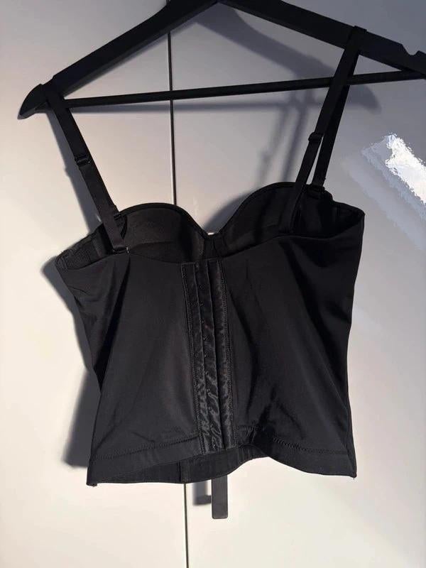 Next zwarte bustier korset top maat 70A XS strapless Corsage, Zwart, Ophalen of Verzenden, Zo goed als nieuw, Zonder mouw