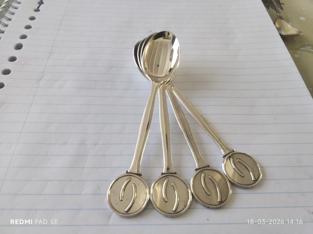 LEPELTJES  verzilverd 90 prachtig van vormgeving., Sieraden, Tassen en Uiterlijk, Ophalen of Verzenden, Zo goed als nieuw, Zilver