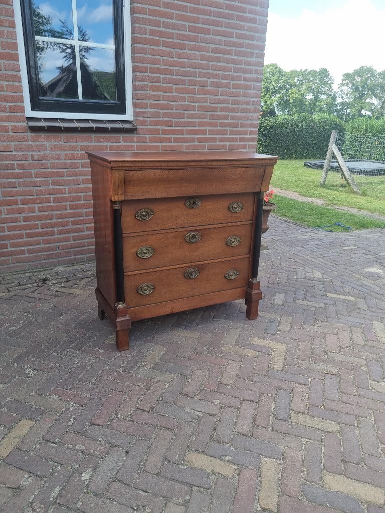 Antieke Eiken Empire Vier Laden Commode, Antiek en Kunst, Ophalen