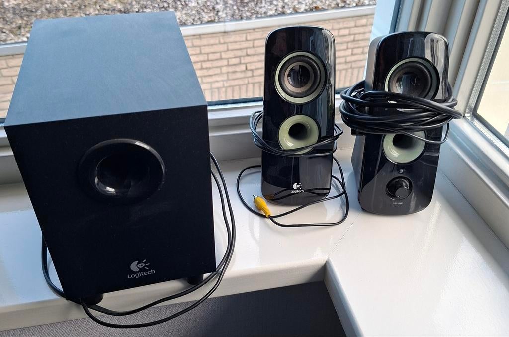 logitech geluidsset computer, Computers en Software, Pc speakers, Ophalen, Gebruikt, Logitech