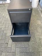 Zwart metalen ladeblok met 2 laden, Huis en Inrichting, Ophalen, Minder dan 50 cm, Gebruikt, Meerdere deuren