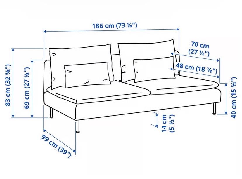 IKEA SÖDERHAMN 2-zits bank - Beige, Ophalen, Gebruikt, 150 tot 200 cm, Tweepersoons