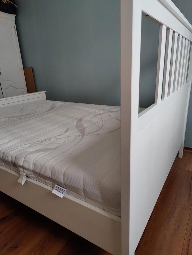 IKEA Hemnes bed wit 160x200, Huis en Inrichting, Slaapkamer | Bedden, Gebruikt, Tweepersoons, 160 cm, 200 cm, Hout, Wit, Ophalen