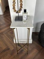 Bijzettafel met marmeren blad en stalen poten, nieuw, Ophalen, Overige materialen, Minder dan 55 cm, Vierkant