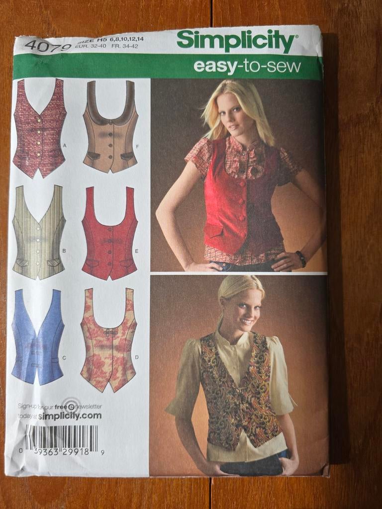 Simplicity Kostuumpatroon nr. 4079 ongebruikt, Ophalen, Nieuw, Vrouw, Overige merken