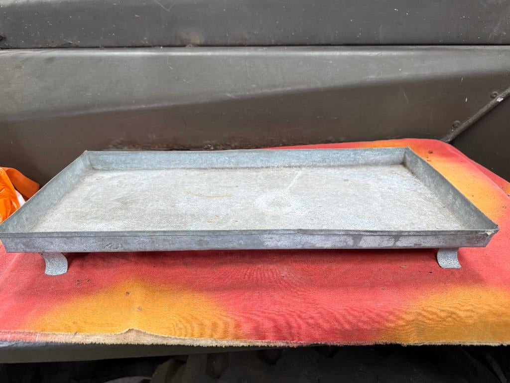 verzinkt plateau op pootjes voor op tafel, Ophalen of Verzenden, Gebruikt, Glas of Kopje