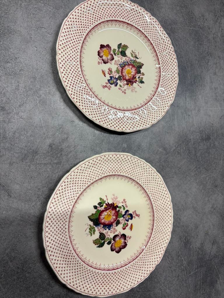 2 borden masons paynsley pink, Antiek en Kunst, Antiek | Servies los, Ophalen of Verzenden