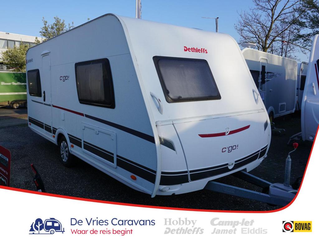 Dethleffs C'Go 475 FR airco,unico tent & luifel, Caravans en Kamperen, Caravans, Rondzit, Schokbreker, Bedrijf, Overige typen