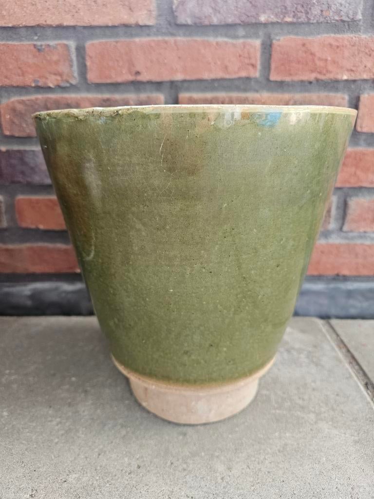 Mooie groene terracotta bloempot  - Perfecte staat!, Tuin en Terras, Bloempotten, Ophalen, Zo goed als nieuw, Rond, Terracotta