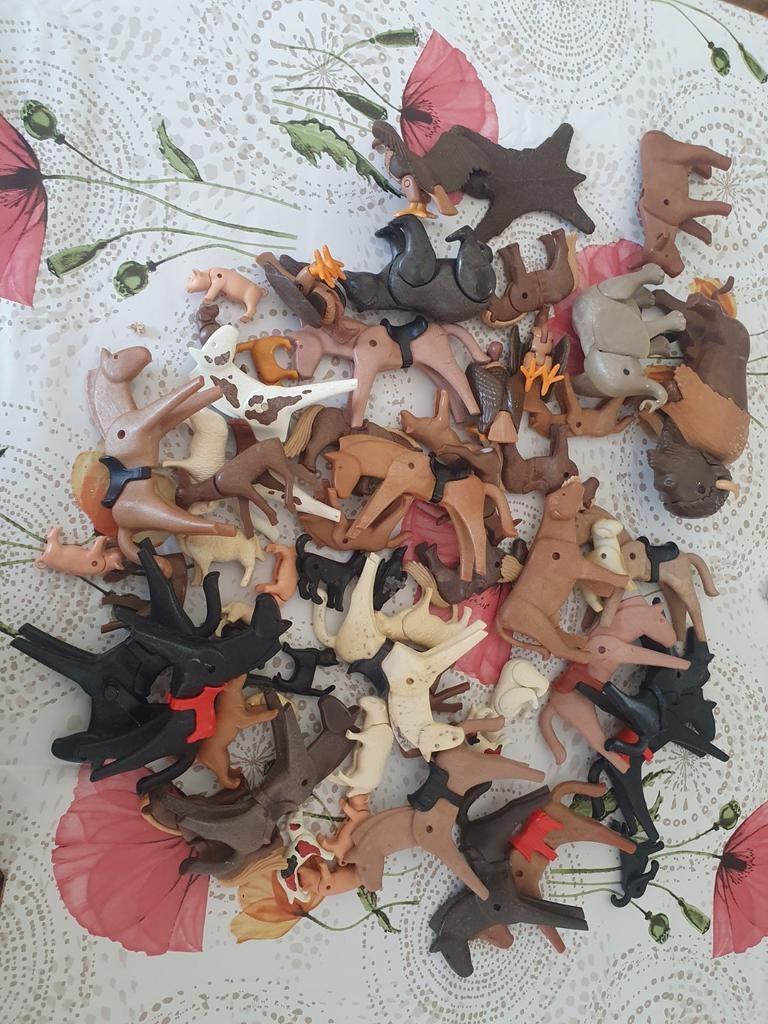 Te koop +/-60 Playmobil dieren jaren '70/'80, Ophalen of Verzenden, Zo goed als nieuw, Wild dier, Beeldje of Figuurtje
