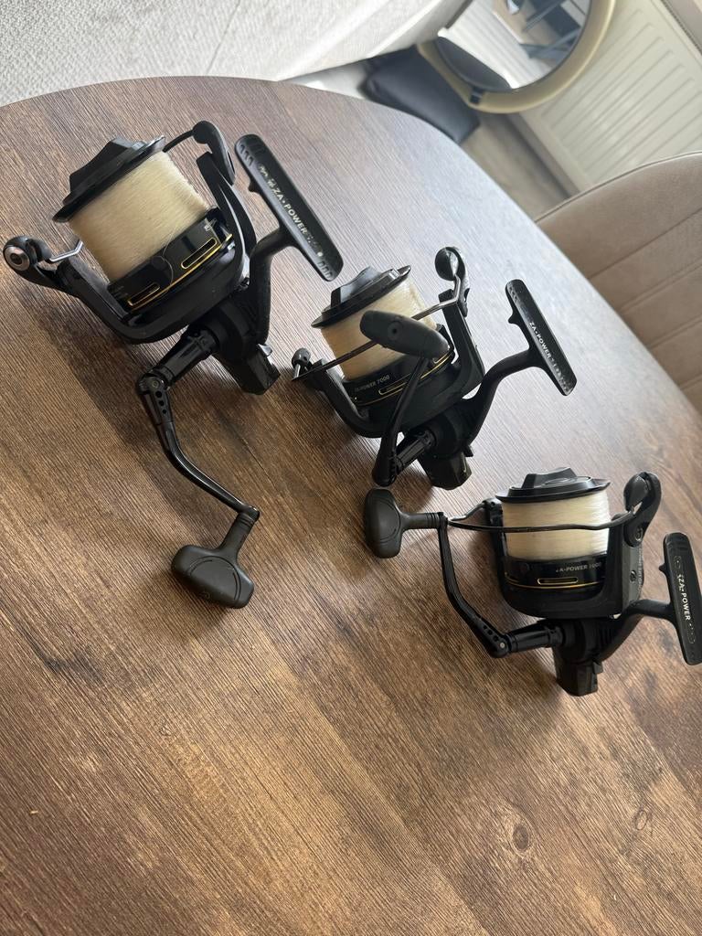 3x Spro ZA-Power 7000 Vismolens - Krachtig en Degelijk, Watersport en Boten, Ophalen of Verzenden, Gebruikt, Molen