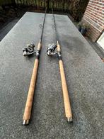 2x ULI BEIJN roofvishengels + Biomaster 4000FB werpmolens, Ophalen, Zo goed als nieuw, Werphengel