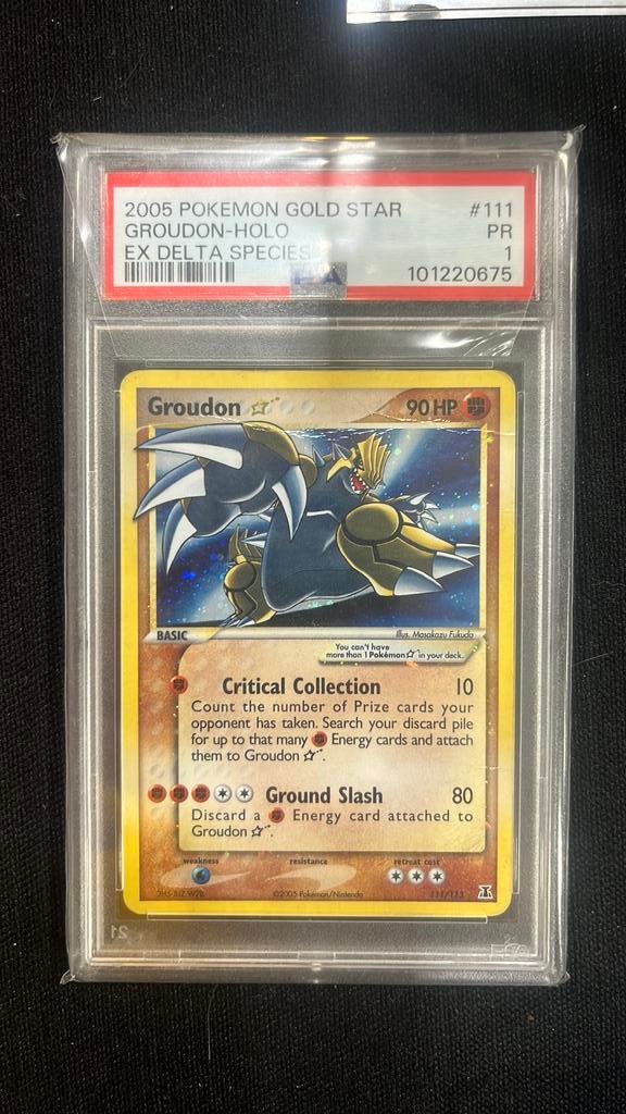 Groudon Gold Star PSA 1, Ophalen of Verzenden, Zo goed als nieuw