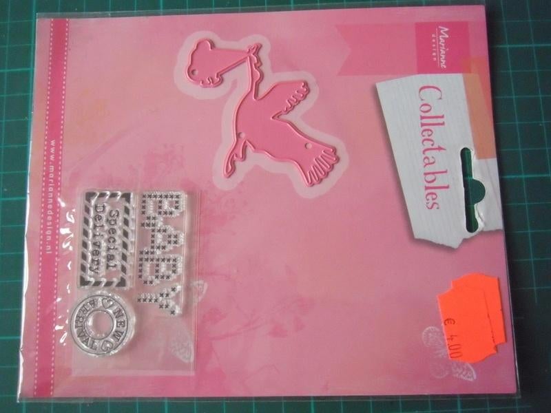 Nieuwe stempel + snijmal Marianne Collectables - ooievaar, Ophalen of Verzenden, Nieuw, Overige thema's, Pons of Mal