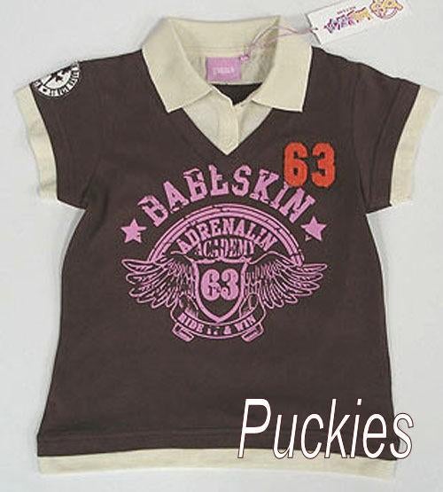 Polo bruin/ecru Babeskin maat 146 *NIEUW* (6751) a, Kinderen en Baby's, Kinderkleding | Maat 146, Meisje, Nieuw, Shirt of Longsleeve