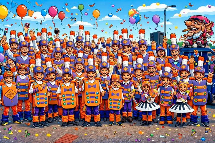 Carnavalspakken grote loopgroep (50 stuks), Kleding | Dames, Carnavalskleding en Feestkleding, Gedragen, Kleding, Carnaval, Maat 46/48 (XL) of groter