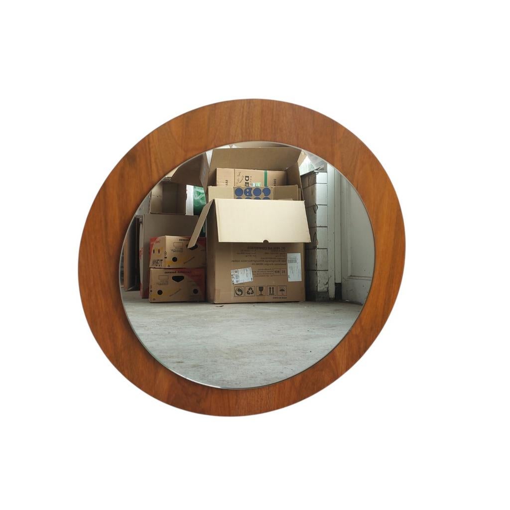 Vintage ronde spiegel, Ophalen, Rond, 50 tot 100 cm, Minder dan 100 cm