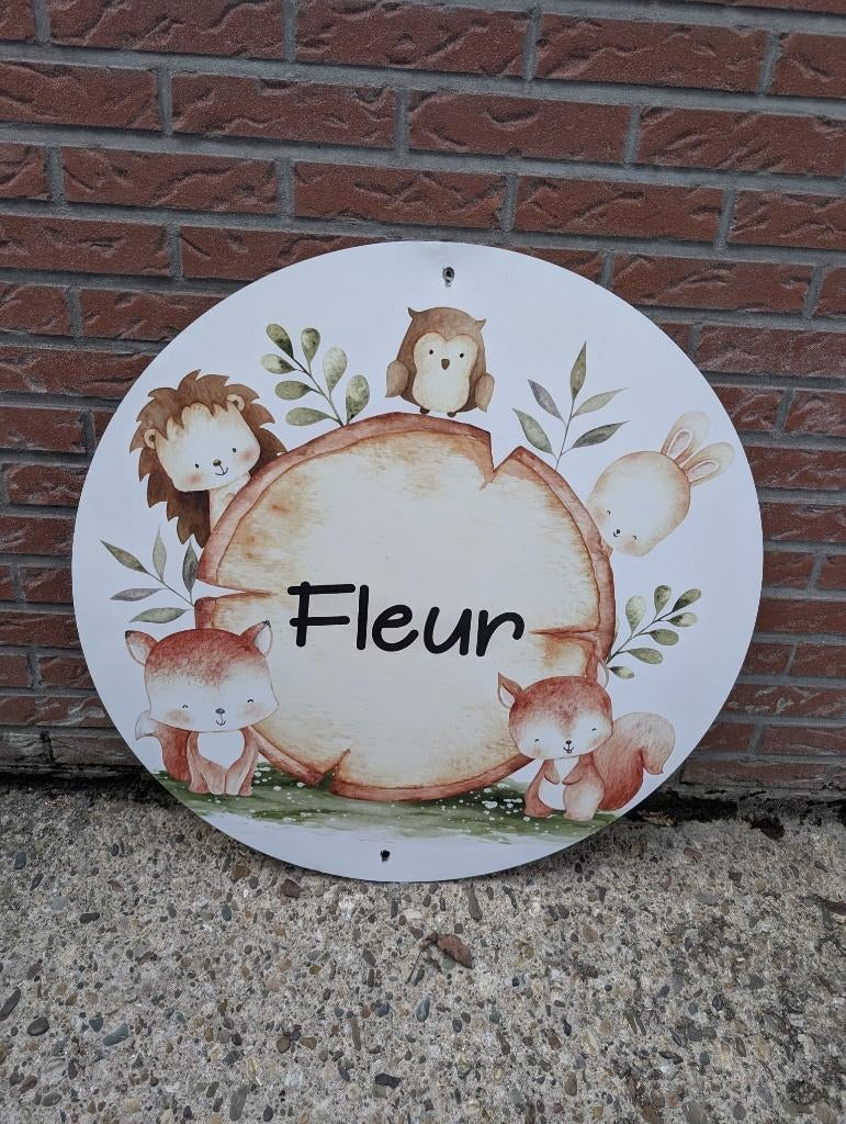 Geboortebord Dieren rond, Ophalen, Gebruikt, Geboortebord