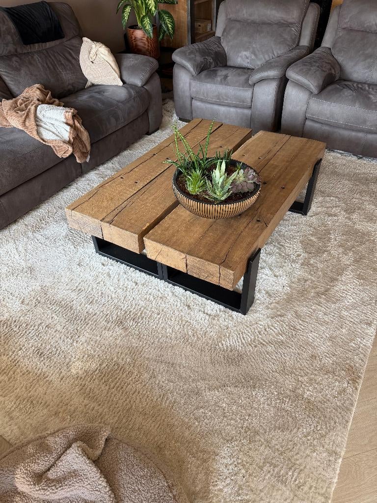 Eiken Bielzen Tafels, Huis en Inrichting, Tafels | Salontafels, Ophalen, Gebruikt, 100 tot 150 cm, 50 tot 100 cm