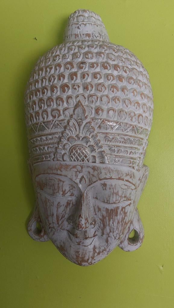 Handgemaakt Boeddha masker - 70x40cm wanddecoratie, Huis en Inrichting, Woonaccessoires | Boeddhabeelden, Ophalen, Gebruikt