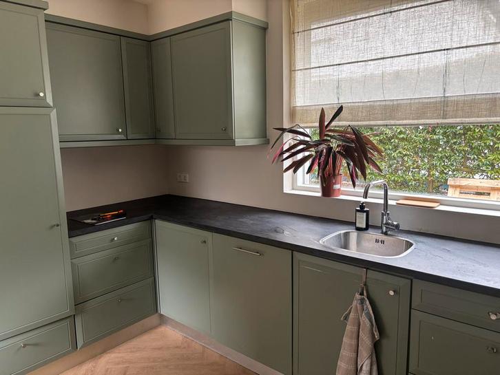 Keukenblok met oven en gootsteen, Huis en Inrichting, Keuken | Complete keukens, Gebruikt, Enkelwandige keuken, Groen, Overige materialen