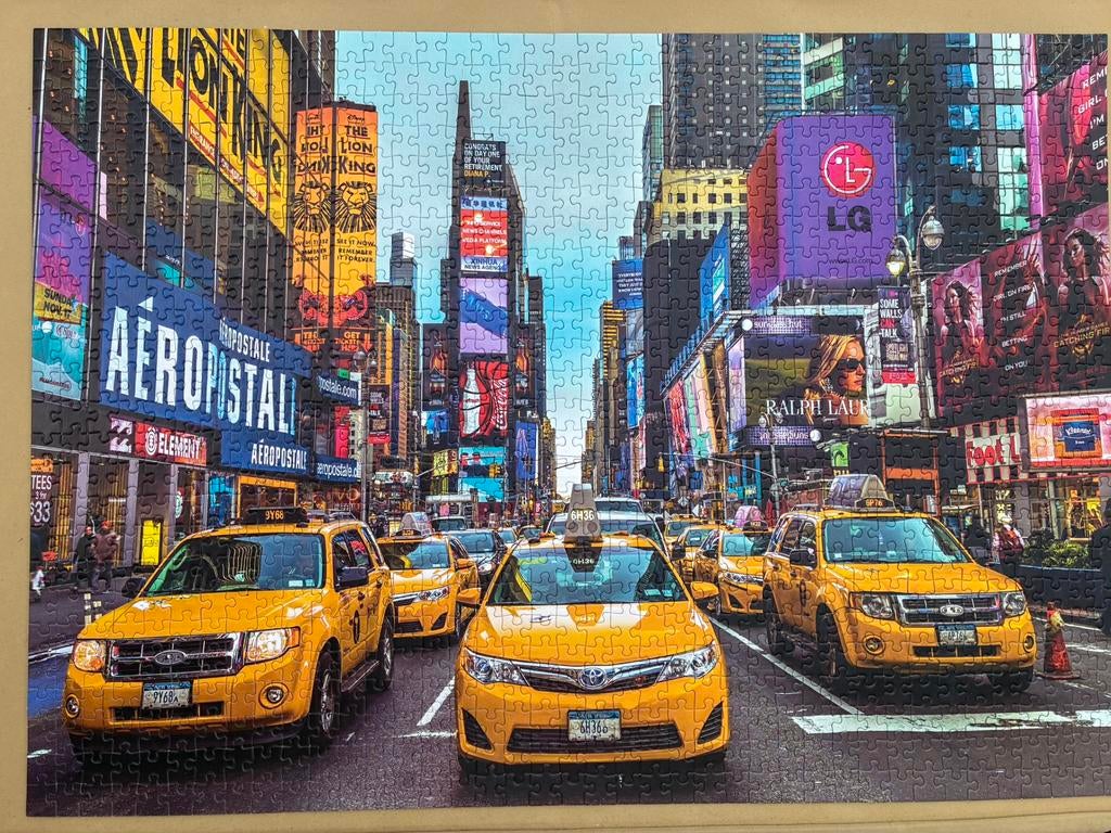 Jumbo puzzel taxi’s in New York, Ophalen of Verzenden, 500 t/m 1500 stukjes, Zo goed als nieuw